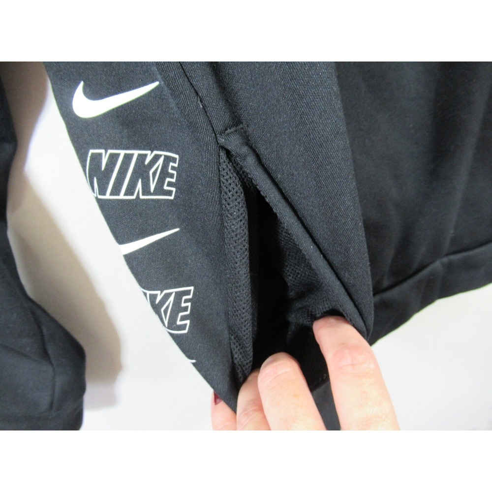 Nike Therma Taping Pullover Hoodie Sweatshirt Women Medium Black Pockets AV5903 - Picture 4 of 8